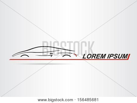 Silhouette of the car. Car symbol. Template for logotype.