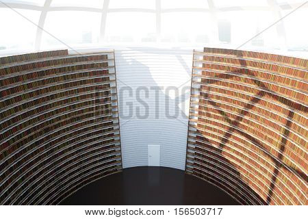 Abstract Bookshelf Interior