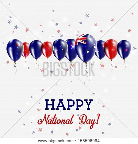 Heard And Mcdonald Islands Independence Day Sparkling Patriotic Poster. Happy Independence Day Card