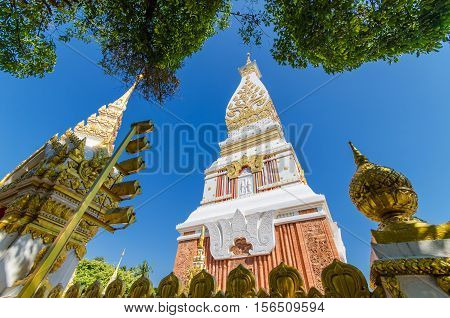 Phra That Phanom pagoda The landmark of Nakhon Phanom Province Thailand.