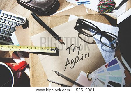 Time to Renew Try Again Restart Motivation Never Give Up Concept