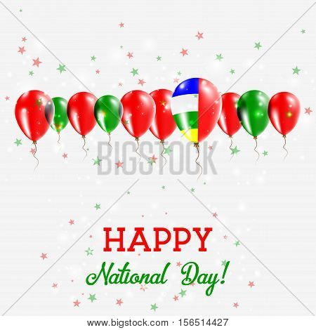 Central African Republic Independence Day Sparkling Patriotic Poster. Happy Independence Day Card Wi