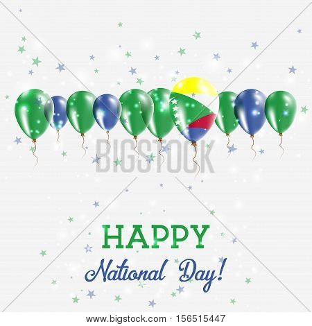 Comoros Independence Day Sparkling Patriotic Poster. Happy Independence Day Card With Comoros Flags,