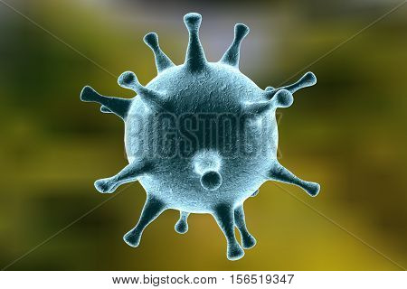 Human Herpes simplex virus on colorful background. 3D illustration
