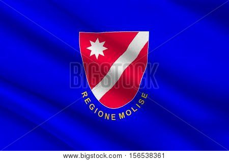 Flag of Molise is a region of Southern Italy. 3d illustration