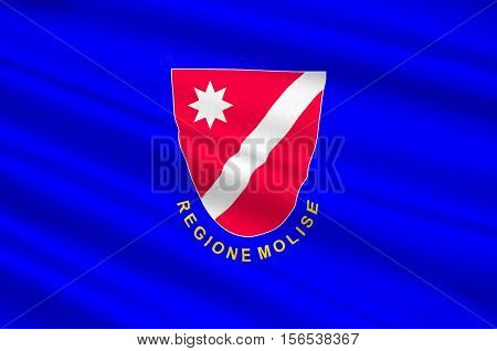Flag of Molise is a region of Southern Italy. 3d illustration