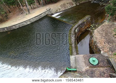 Detail of the drain channel of dam