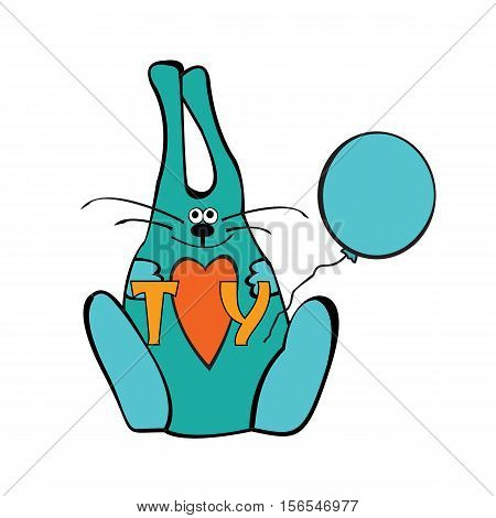 Cute hare in the vector. Vector illustration for greeting card poster or print on clothes.