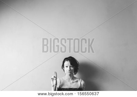 Woman Face With Cracked Skin