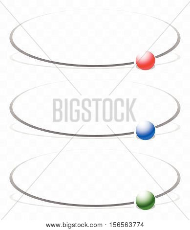 Element With Orbiting, Circling Sphere. 3 Colors Included. (with Transparency)