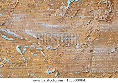 Oil Painting close up texture pallete knife storkes of brown yellow  gray and white color