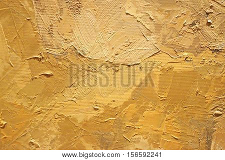 Oil Painting close up texture pallete knife storkes of warm brown yellow   and white color