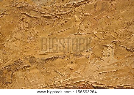 Oil Painting close up texture pallete knife storkes of warm brown yellow   and white color