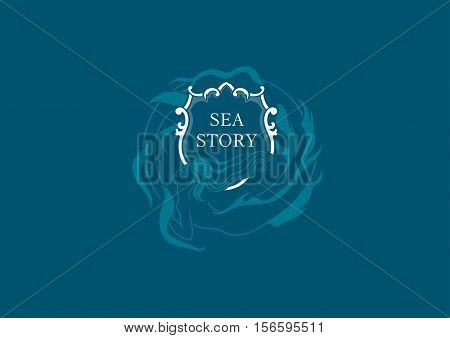 Creative marine emblem, the mermaid round shield