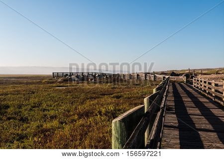 Path to lookout point at the Tijuana River National Estuarine Research Reserve in San Diego, California.