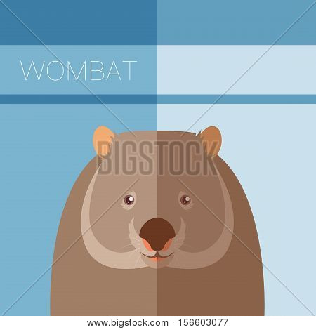 Vector image of the Wombat flat postcard