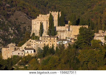 The famous castle of Rocca Sinibalda in Lazio, Italy