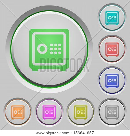 Strong box color icons on sunk push buttons