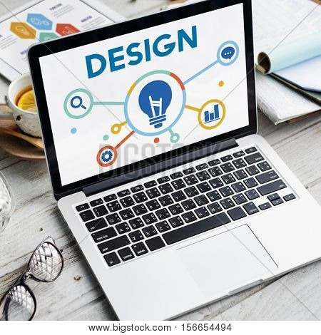 Ideas Development Icons Word Concept