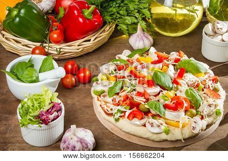 Close-up Of The Preparation To Do Homemade Pizza