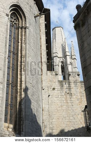 Girona (Gerona Catalunya Spain): gothic church of Sant Feliu exterior