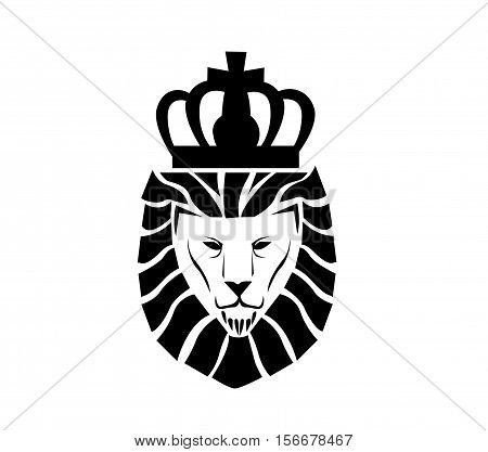 Lion face logo illustration on white background
