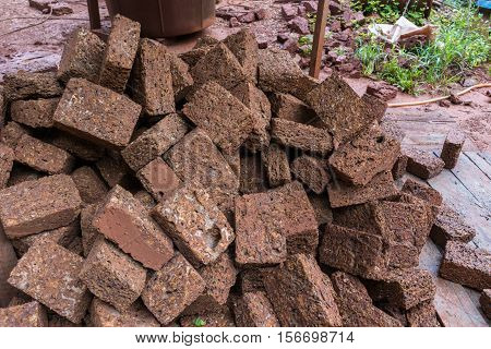 Red brick material for building brick wall to the industry