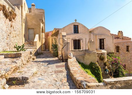 Monemvasia the medieval town in Peloponnese, Greece