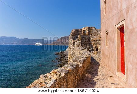 Monemvasia the medieval town in Peloponnese, Greece