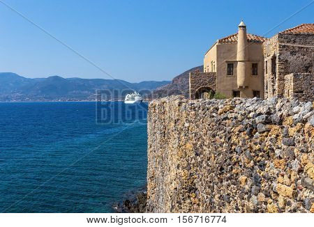 Monemvasia the medieval town in Peloponnese, Greece