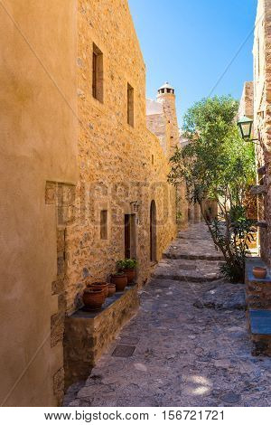 Monemvasia the medieval town in Peloponnese, Greece