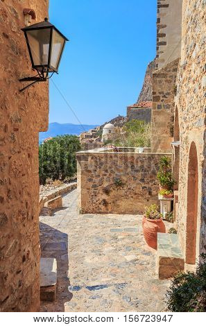 Monemvasia the medieval town in Peloponnese, Greece