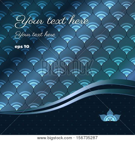 Abstract vector card. Pattern resembles nacre or stained glass. Place for your text.