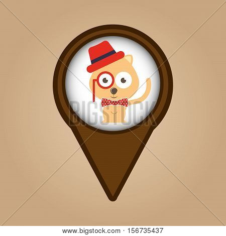 cat cute hispter vintage icon vector illustration eps 10