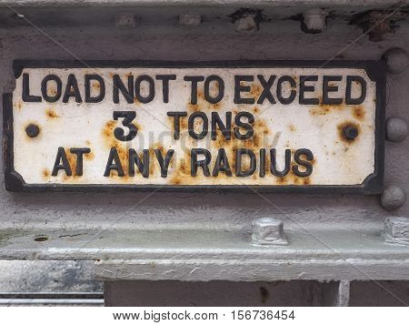 Max Load Sign