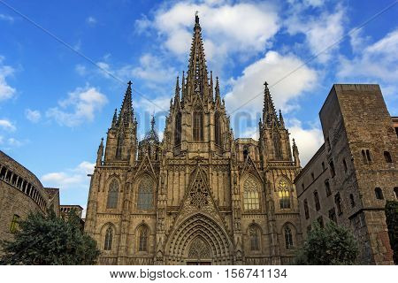 Cathedral of the Holy Cross and Saint Eulalia in Barcelona Catalonia Spain