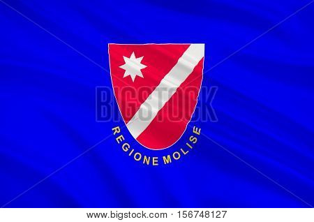 Flag of Molise is a region of Southern Italy. 3d illustration