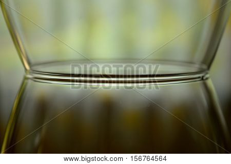 a glass over a glass to create the mirror efffect