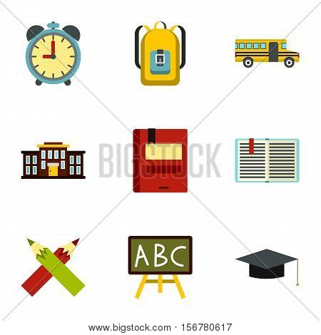 Children education icons set. Flat illustration of 9 children education vector icons for web