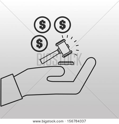 money judge gavel concept icon vector illustration eps 10