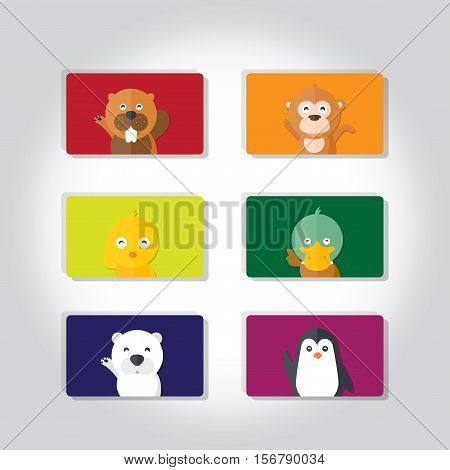 Say Hi Collection cheerful animal. This design is suitable for a brochure, banners or poster