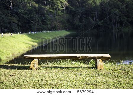 chair for relaxation in the lake park