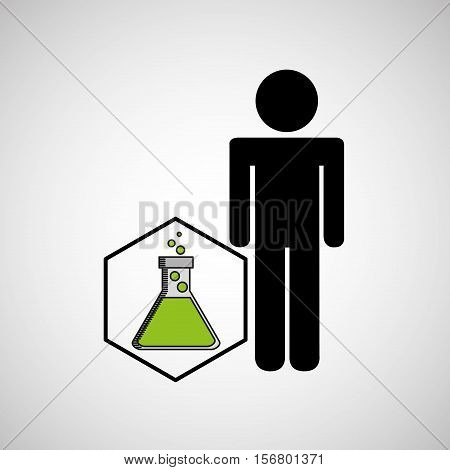 silhouette  with flas filled element laboratory vector illusration eps 10