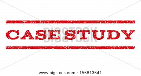 Case Study watermark stamp. Text caption between parallel lines with grunge design style. Rubber seal stamp with dirty texture. Vector red color ink imprint on a white background.