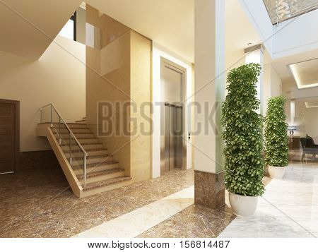 Area Stairs And Lift Indoor Lounge Area.