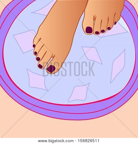 Foot care pedicure spa pedicure vector illustration