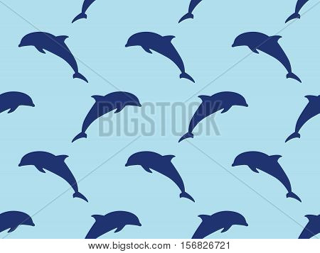 Seamless dolphins vector pattern. Vector sea background
