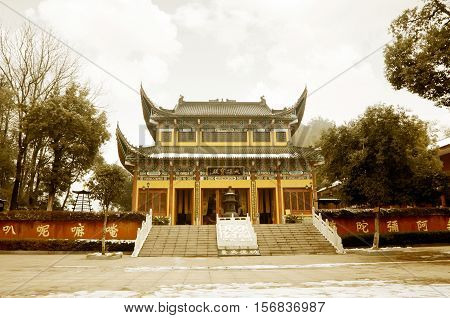 Ancient Chinese temples with traditional Buddhist temples.