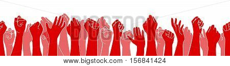 World AIDS Day, 1st December, template. Red ribbon, hand drawn design element with seamless side border. Isolated on white