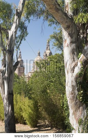 Barcelona (Catalunya Spain): the hill of Montjuich and the Museum of Catalan Art